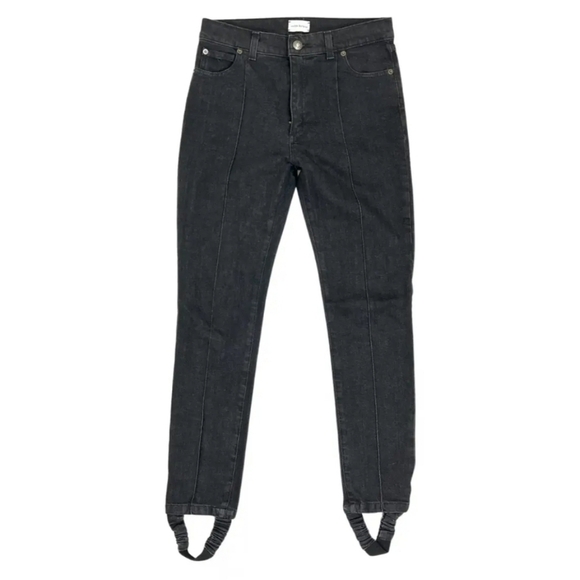 Magda Butrym Denim - Magda Butrym Black Cotton Denim Jeans W Stirrups Size 2 Revolve